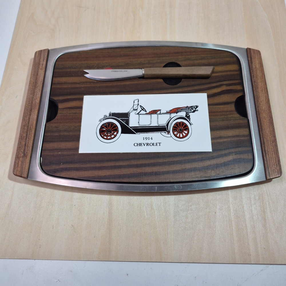 1914 Chevrolet Certified Technician Award Cheese Board‎ Knife Set Japan